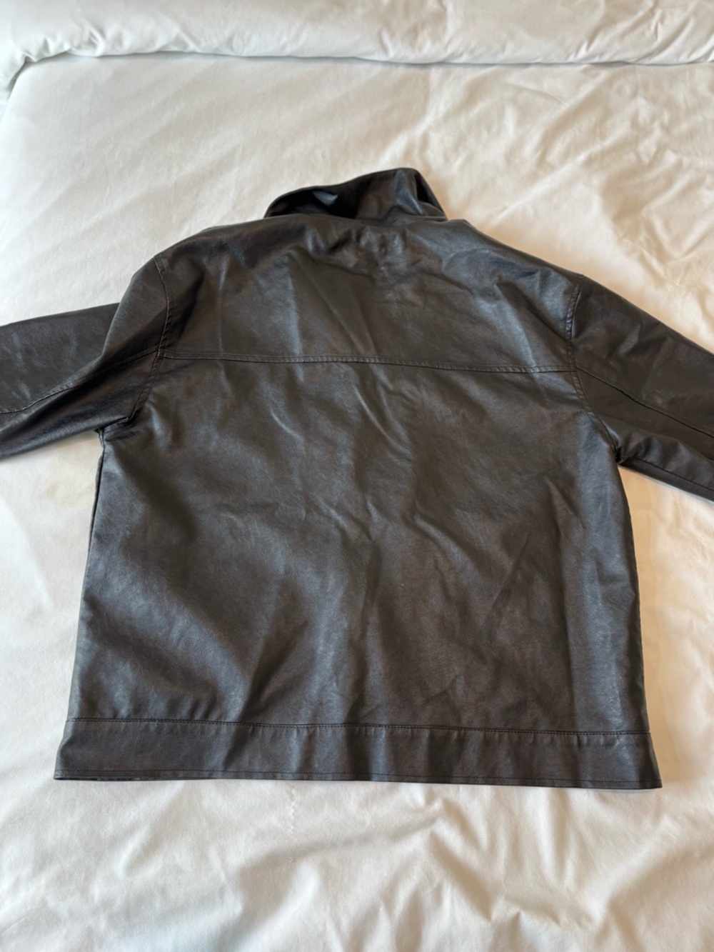 Princess Polly Black Faux Leather Jacket with Zip - Picture 3 of 4